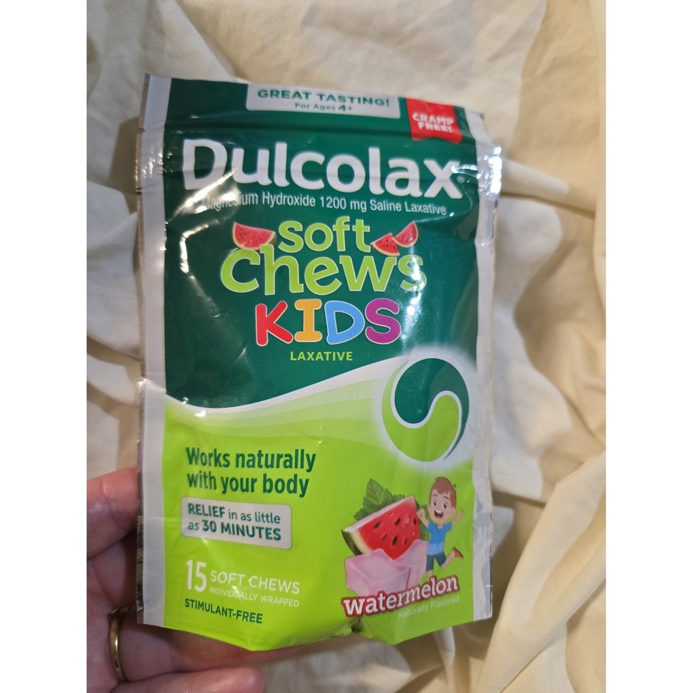 Dulcolax Kids Saline Laxative Soft Chews Watermelon 15 Ct Exp 06-2027 New Sealed